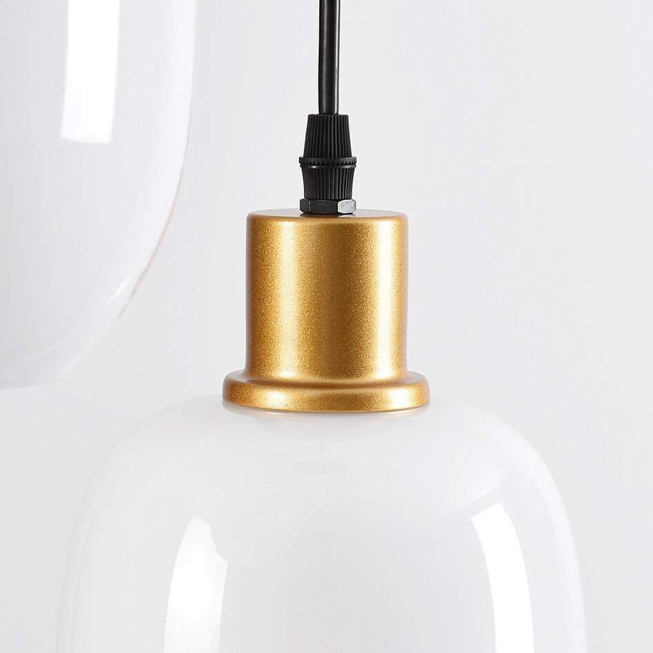 Lampa wisząca z mlecznobiałym szkłem - Laura