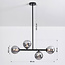 Design lampa sufitowa czarna ze szkłem dymionym, 4 światła - Asun