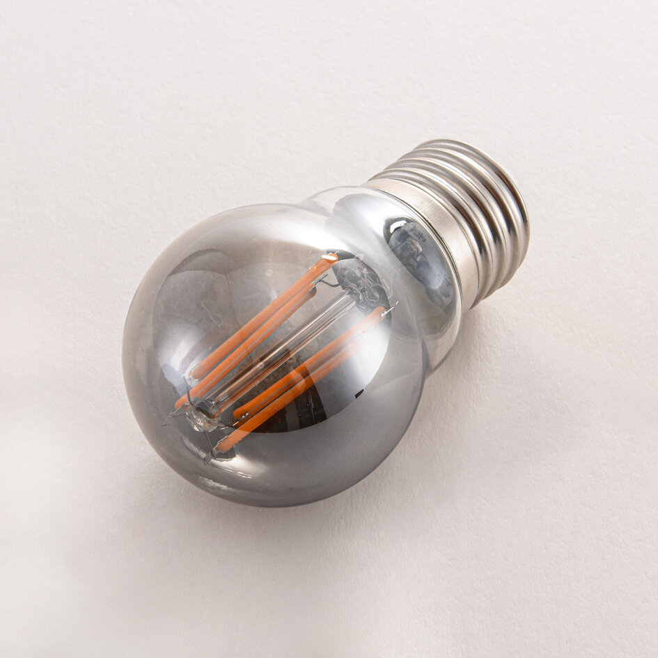 Lampa LED E27, Ø45mm, 4.5W, 1800 K, przydymione szkło, 3-stopniowo ściemnialne