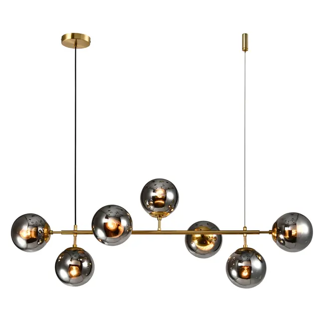 2e kans: Designerska lampa wisząca Hepta ze szkłem dymionym z efektem lustra