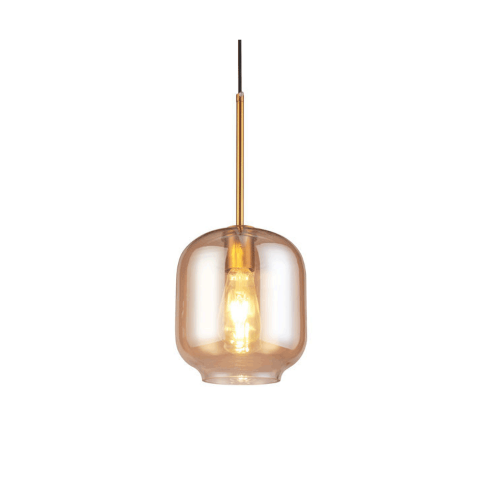 Produkt outletowy: Lampa wisząca Venice ze szkłem bursztynowym