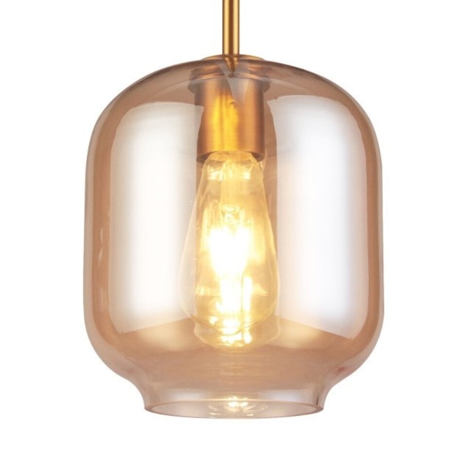 Produkt outletowy: Lampa wisząca Venice ze szkłem bursztynowym