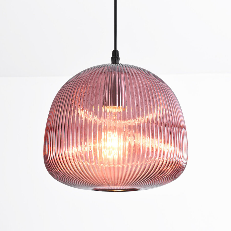 Lampa wisząca Molly z ryflowanego szkła