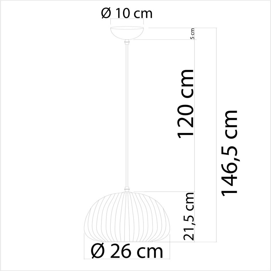 Lampa wisząca Molly z ryflowanego szkła