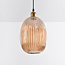 Lampa wisząca Riley z żebrowanego szkła bursztynowego