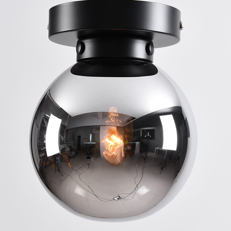 Lampa sufitowa Brandon z przydymionym szkłem i efektem lustra