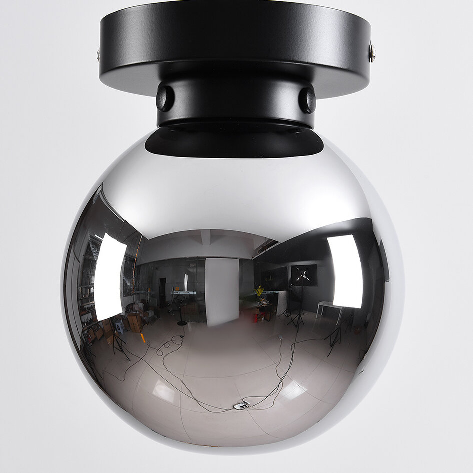 Lampa sufitowa Brandon z przydymionym szkłem i efektem lustra