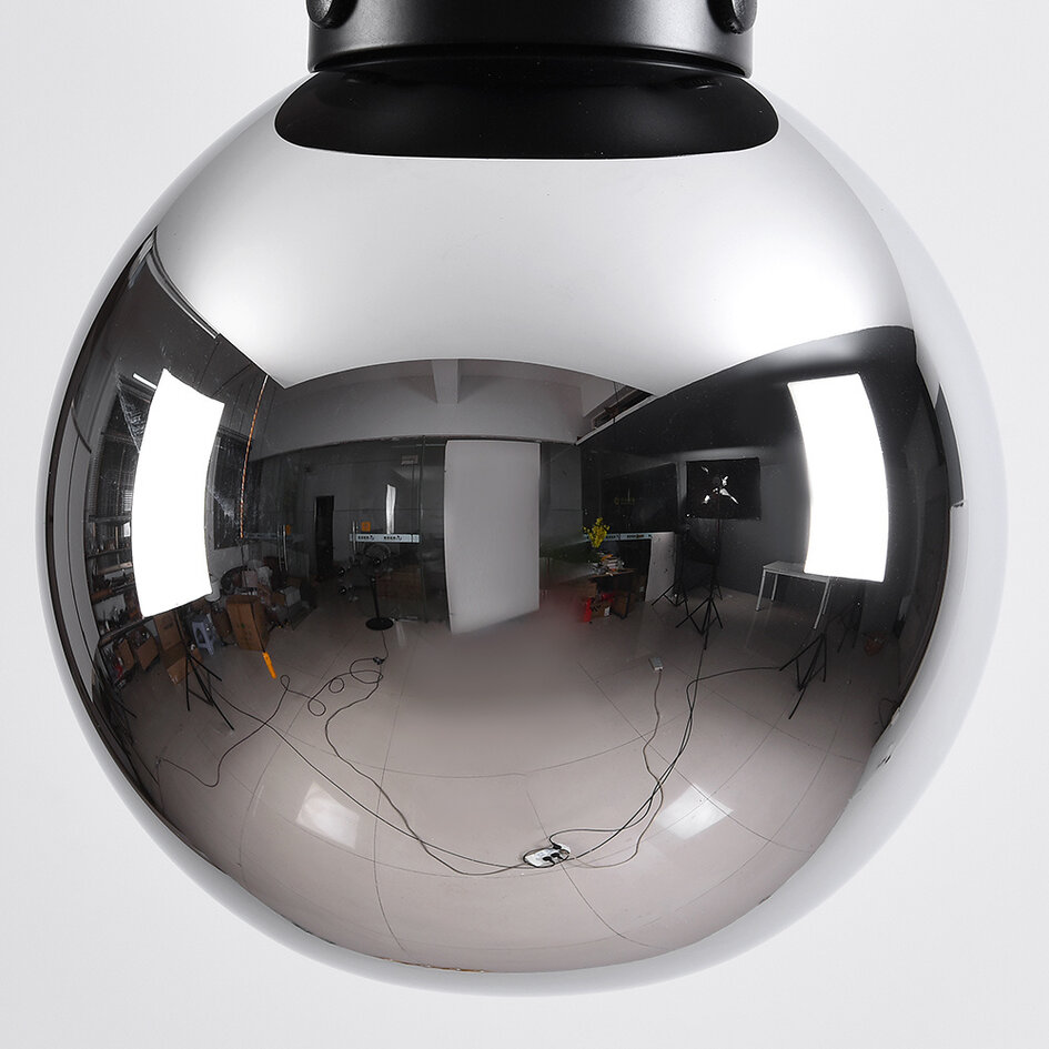 Lampa sufitowa Brandon z przydymionym szkłem i efektem lustra