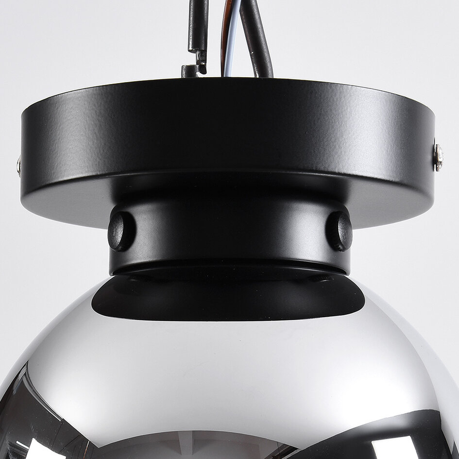 Lampa sufitowa Brandon z przydymionym szkłem i efektem lustra