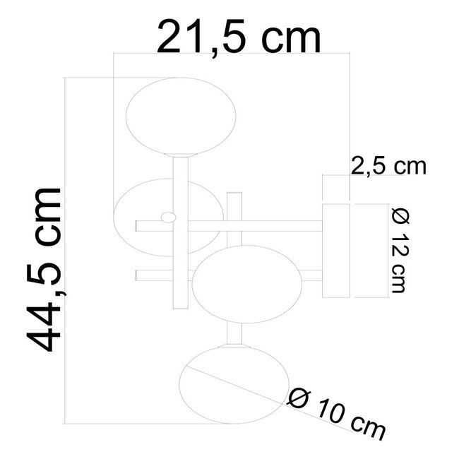 Lampa sufitowa Caleb, 4 światła