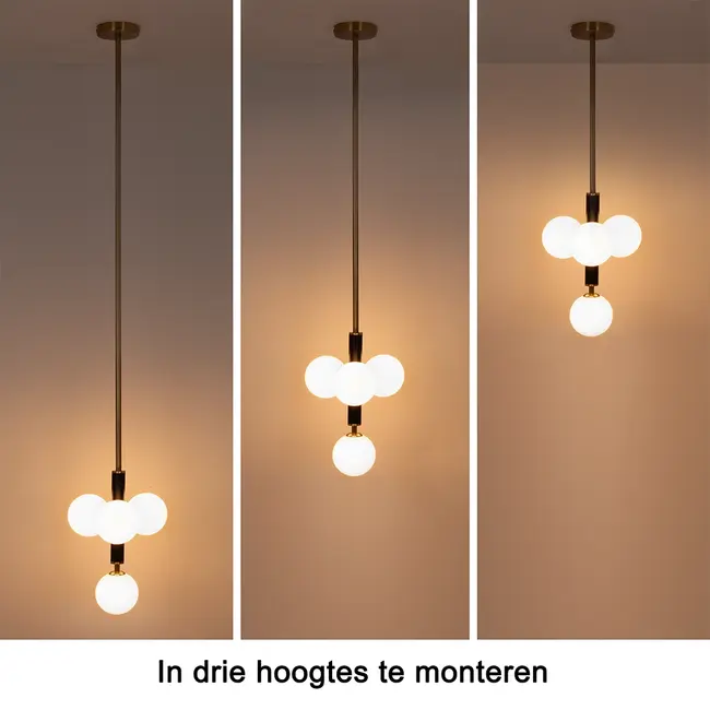 Lampa wisząca Lennard z mlecznobiałymi kulami, 4-światła