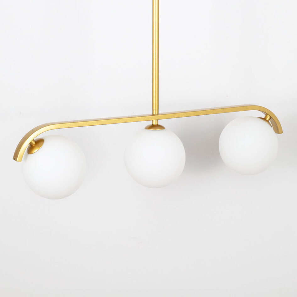 3 światła lampa wisząca Marc z mlecznobiałym szkłem