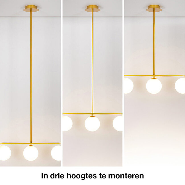 3 światła lampa wisząca Marc z mlecznobiałym szkłem