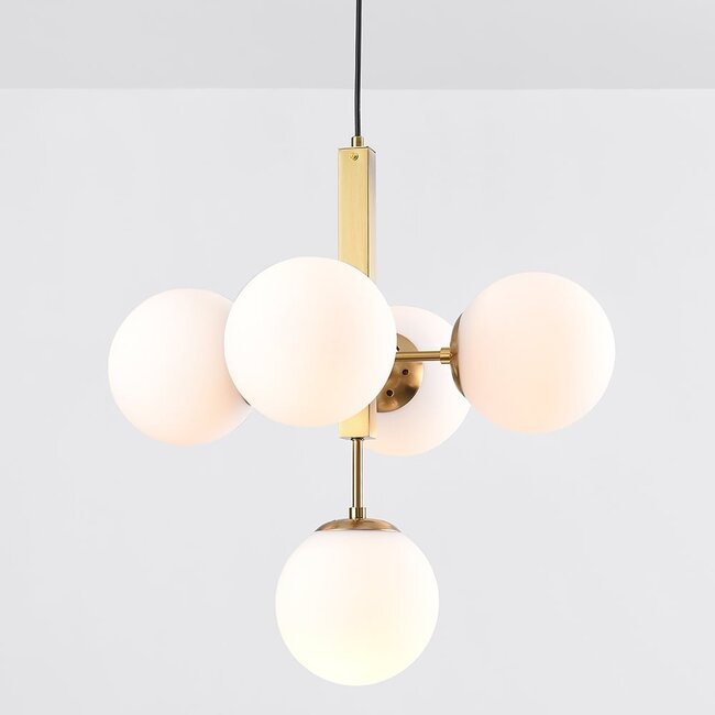 Nowoczesna lampa wisząca Kenji, 5 światła