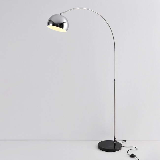 Gięta lampa stojąca Bowie - chrom