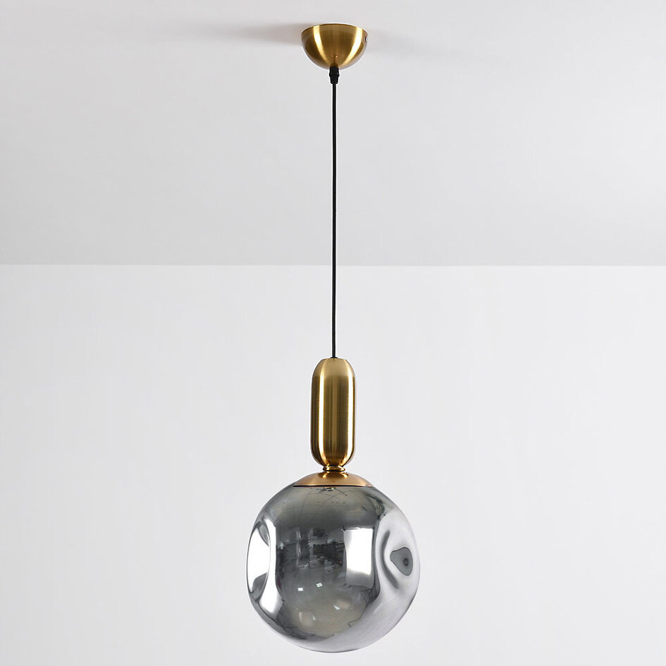 Lampa wisząca z 1 światłem Lewis z falistym szkłem