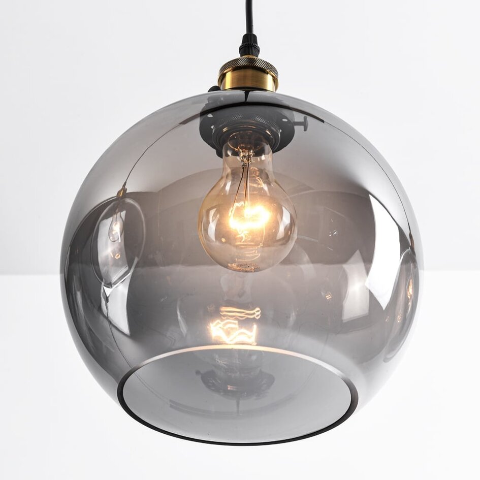 Lampa wisząca Katie ze szkłem przydymionym, 3 światła