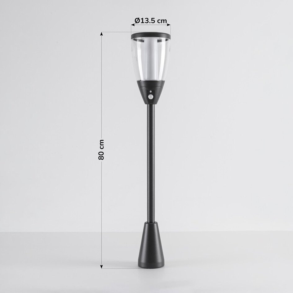 Solarna lampa stojąca zewnętrzna z czujnikiem Donni