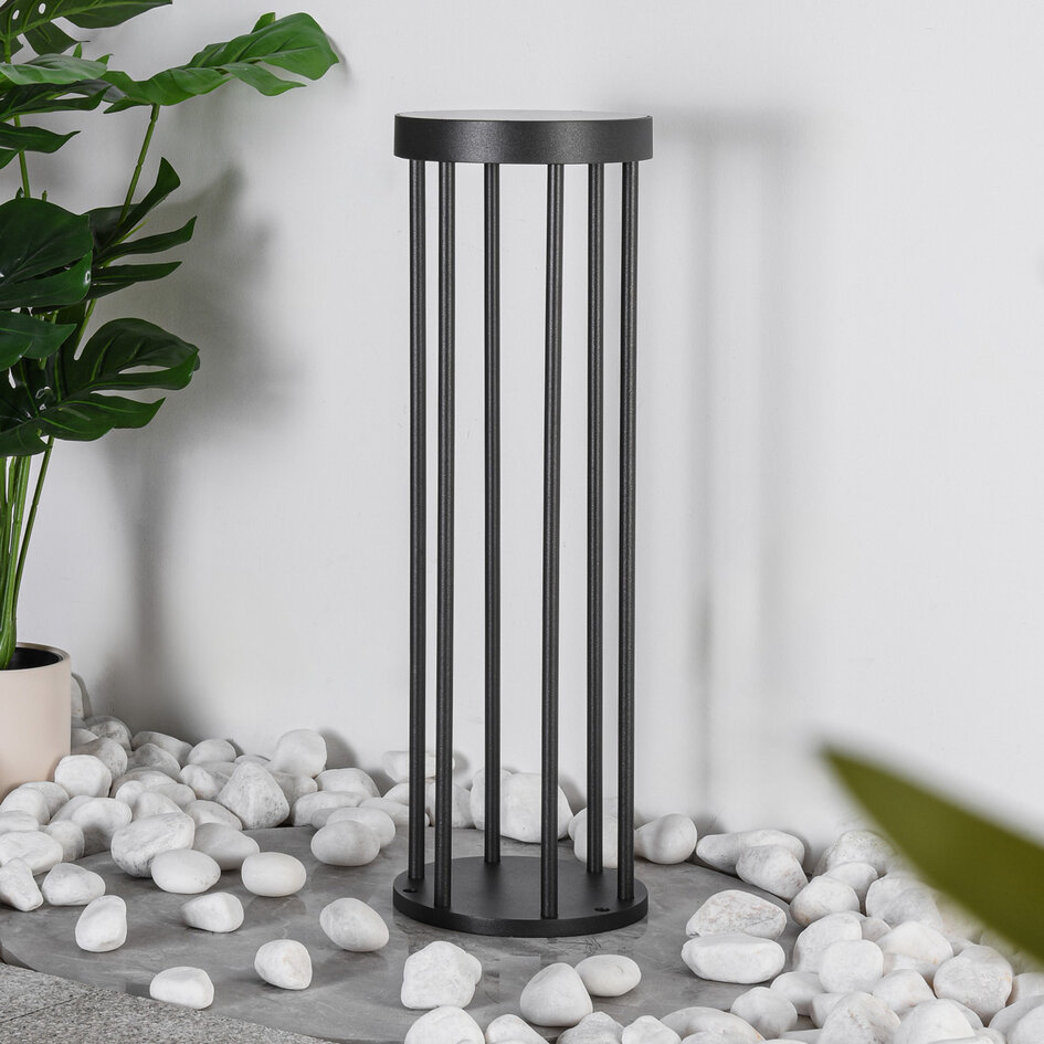 Solarna zewnętrzna lampa stojąca z czujnikiem Emilian
