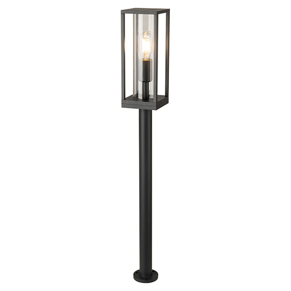Czarna zewnętrzna lampa podłogowa - Teddy