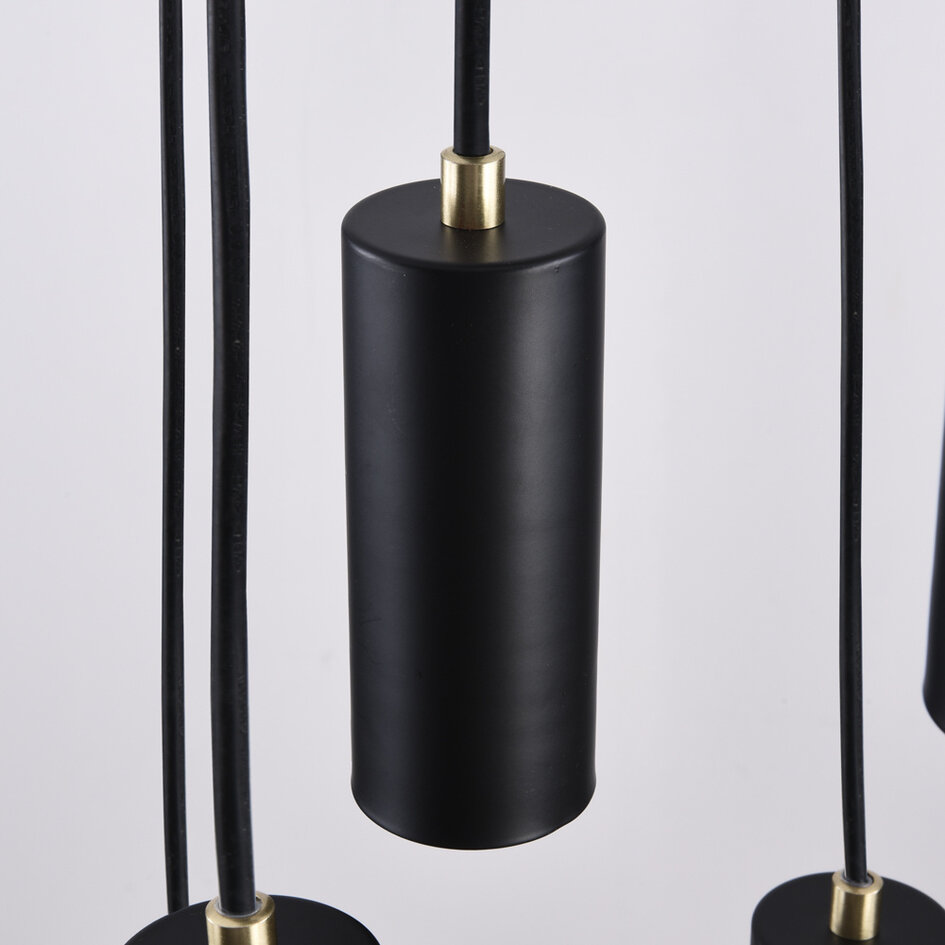 Design czarny mat i piaskowo-złota lampa wisząca 9-światło - Hialeah