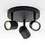 Czarny mat reflektor sufitowy 3 światła - Caro