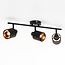 Czarna lampa sufitowa z 3 reflektorami - Finley