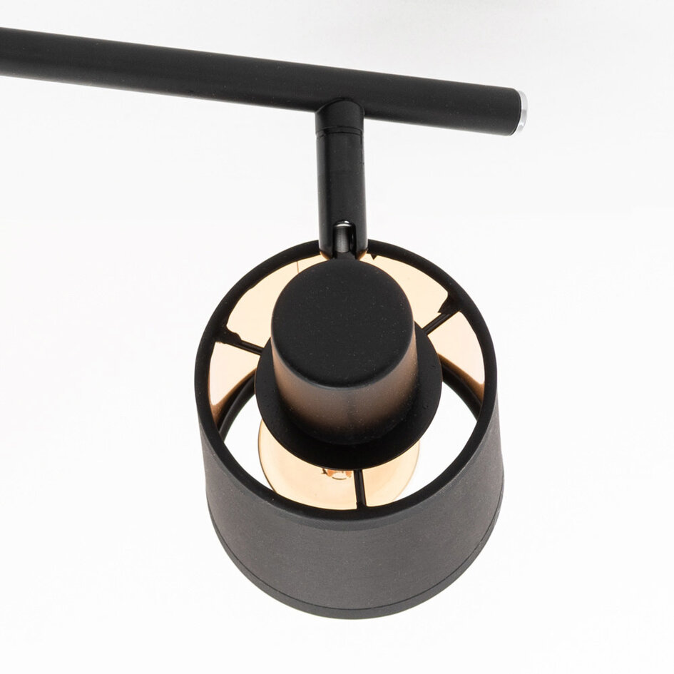 Czarna lampa sufitowa z 3 reflektorami - Finley