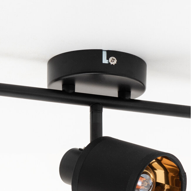 Czarna lampa sufitowa z 3 reflektorami - Finley