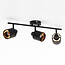 Czarna lampa sufitowa z 3 reflektorami - Finley