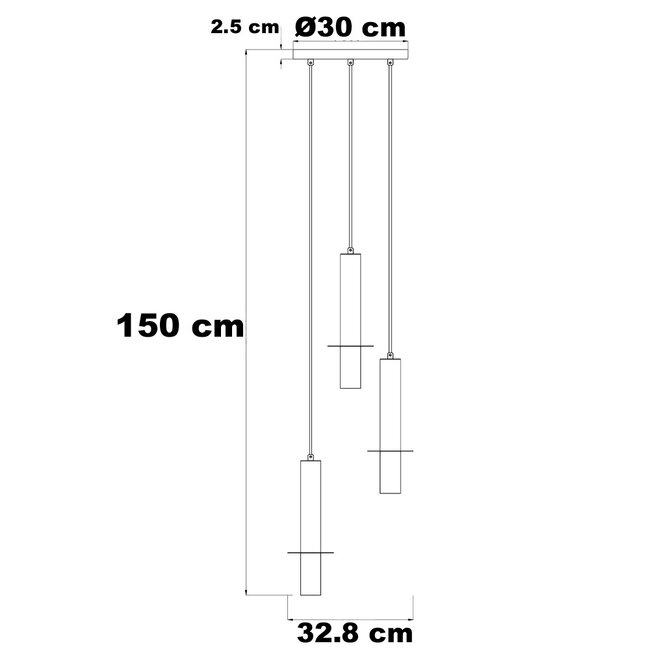 Lampa wisząca 3 światła Toine