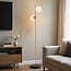 Lampa podłogowa Phae – dwupunktowa, złota