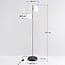 Lampa podłogowa Phae – dwupunktowa, złota