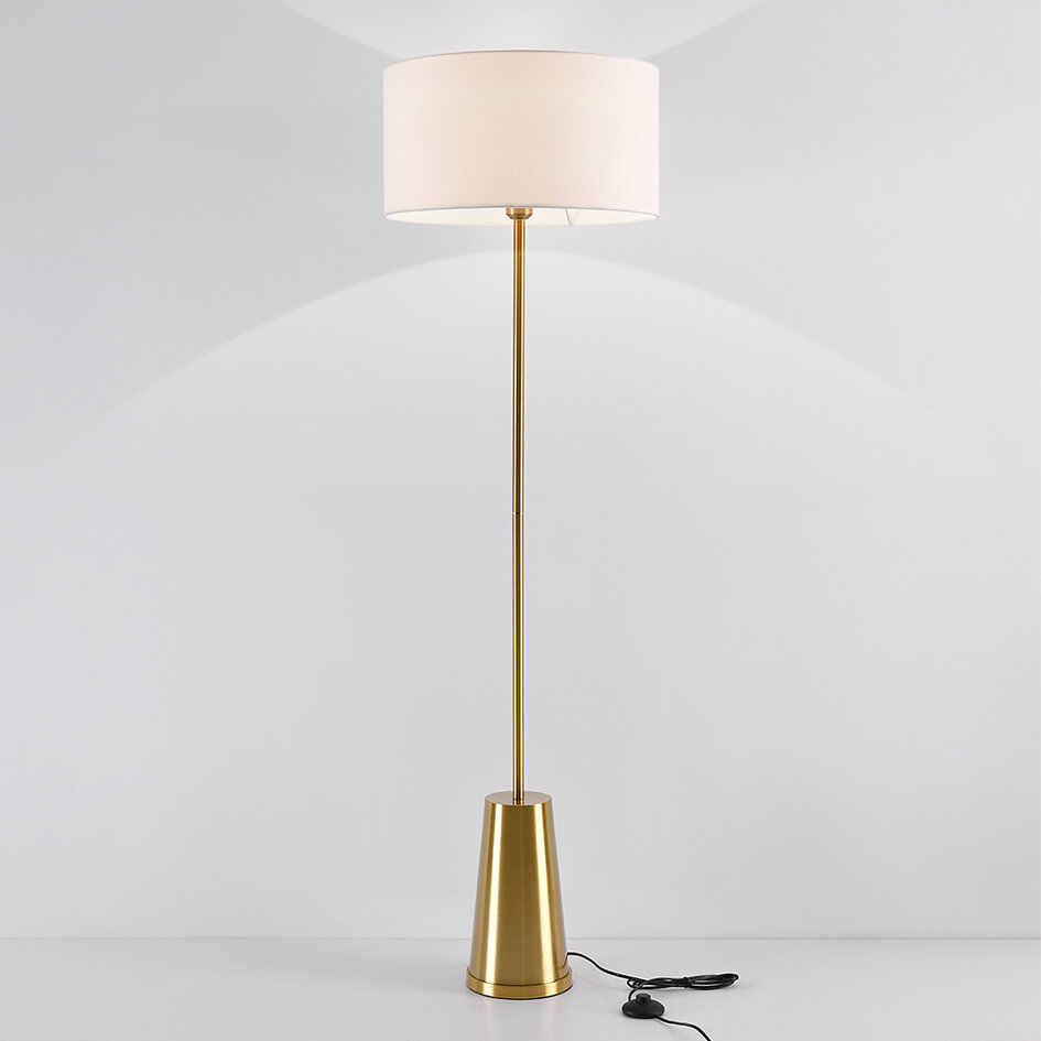 Lampa podłogowa z materiałowym kloszem - Valya