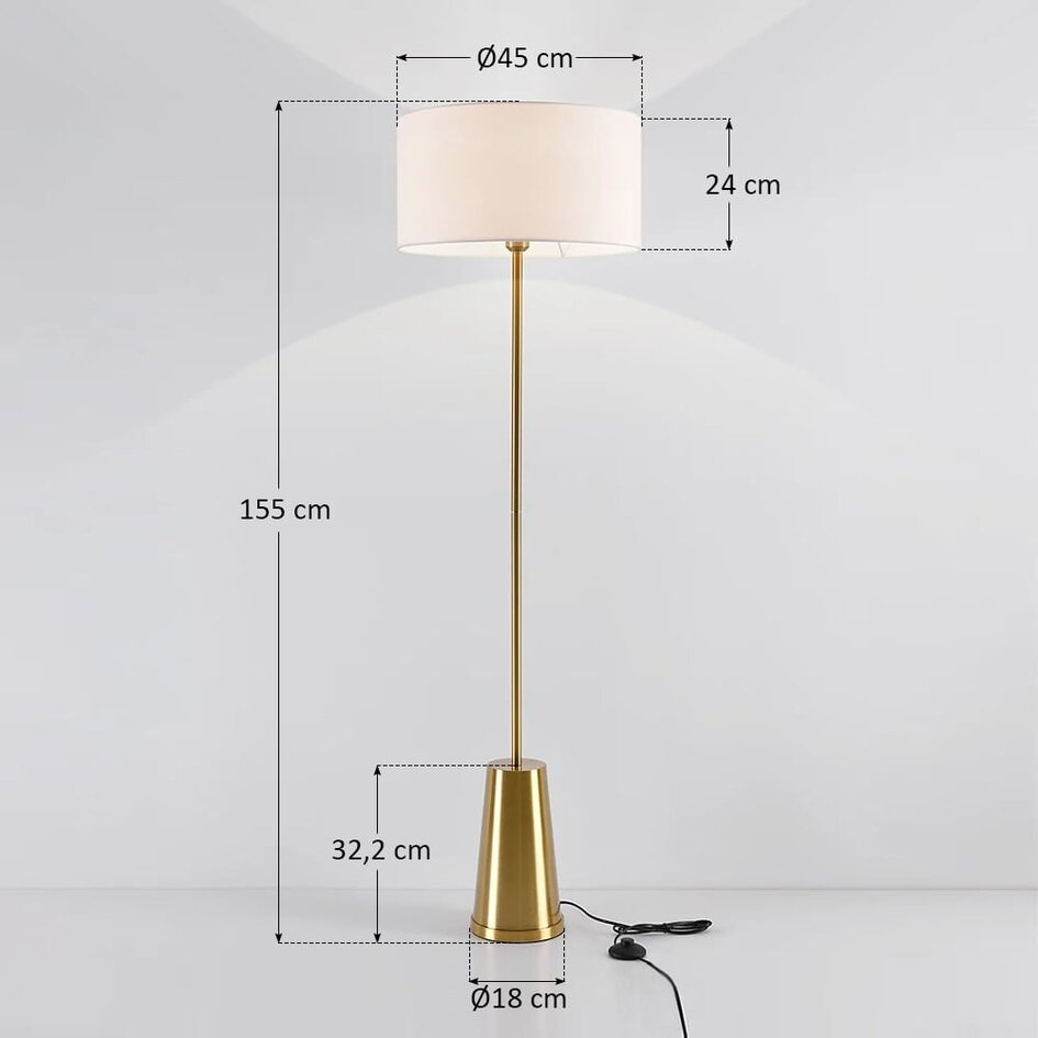 Lampa podłogowa z materiałowym kloszem - Valya
