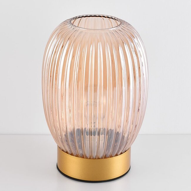 Lampa stołowa ze szkłem bursztynowym - Inci