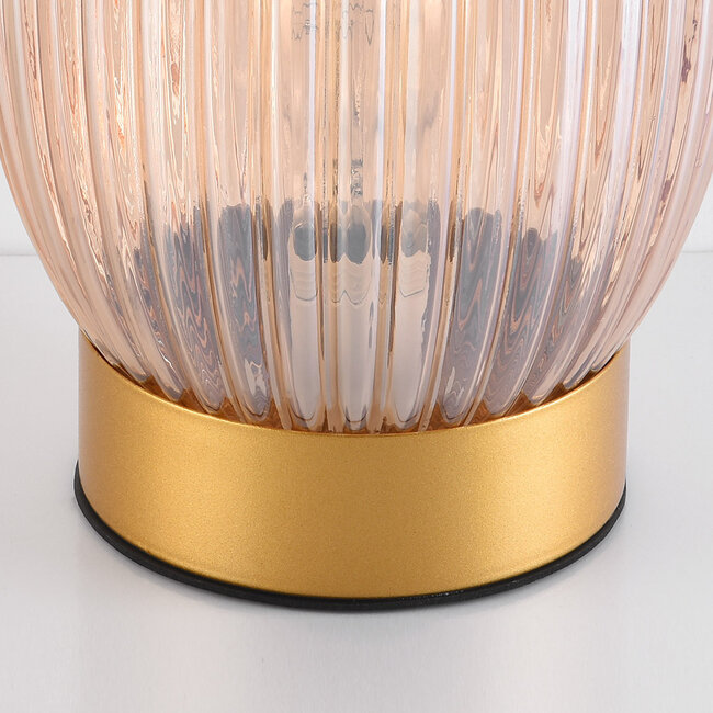 Lampa stołowa ze szkłem bursztynowym - Inci