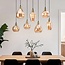 Lampa wisząca 7-światło ze szkłem bursztynowym - Vivienne