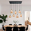 Lampa wisząca 7-światło ze szkłem bursztynowym - Vivienne