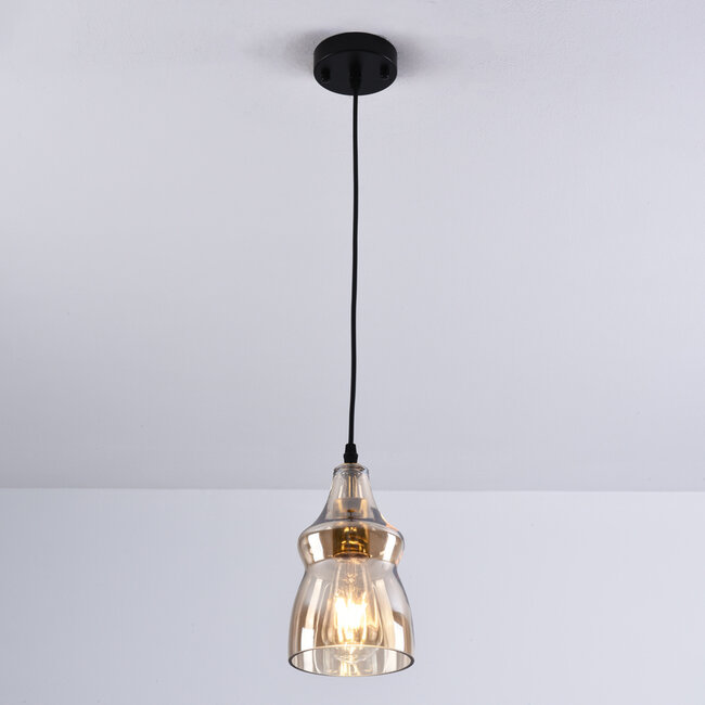 Lampa wisząca 1 światło Trinidad ze szkłem bursztynowym - wariant 2