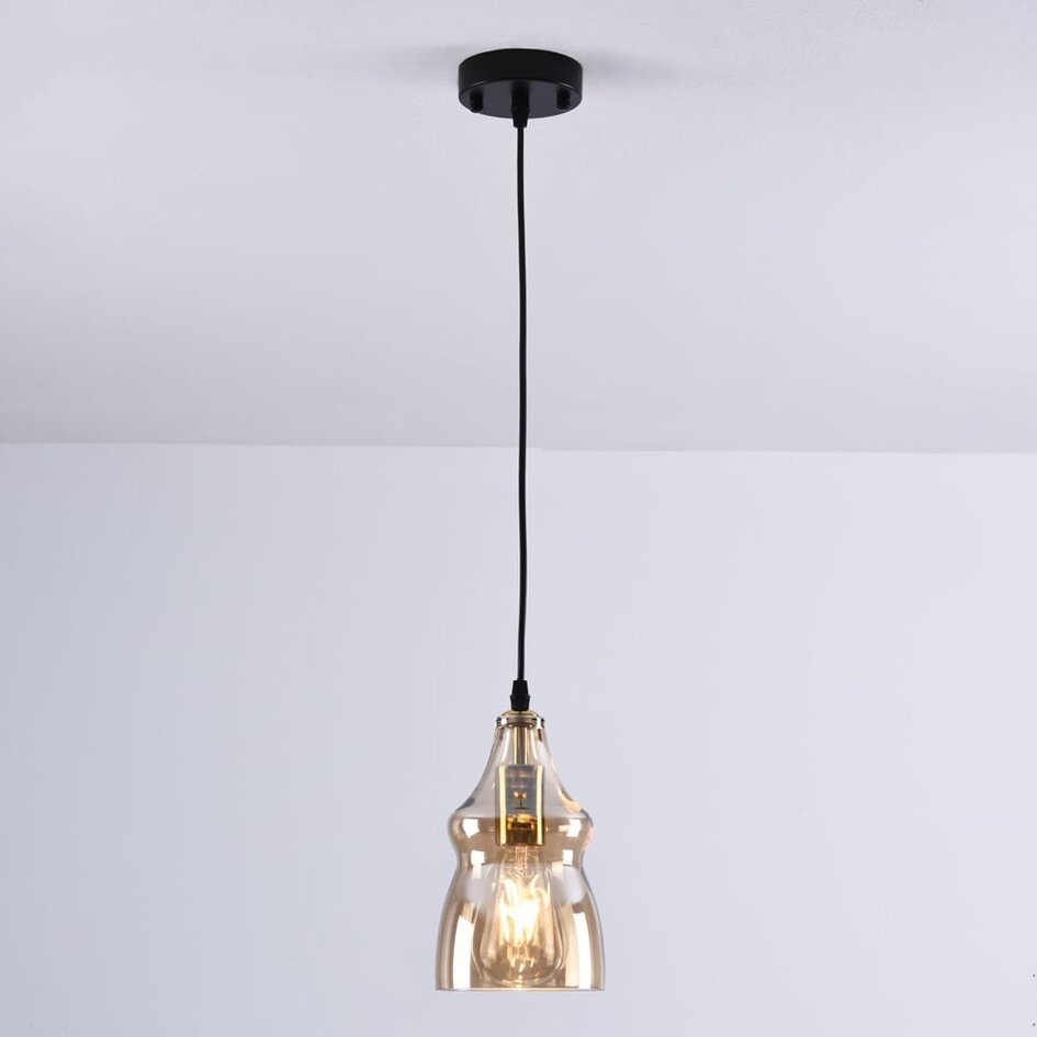 Lampa wisząca 1 światło Trinidad ze szkłem bursztynowym - wariant 2