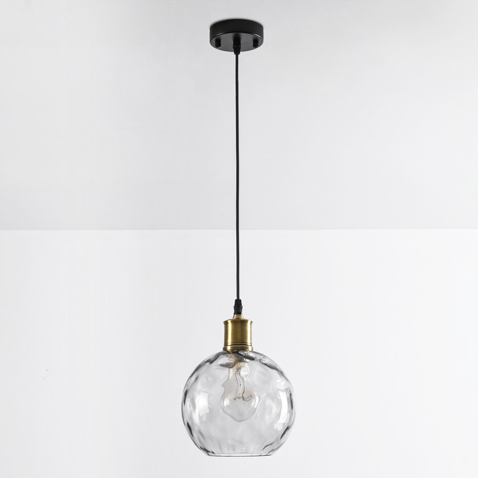 Lampa wisząca 1-światło Lotte - szkło przydymione z zaokrągleniem