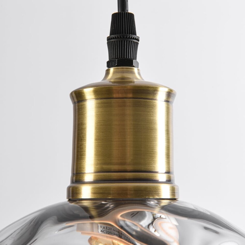 Lampa wisząca 1-światło Lotte - szkło przydymione z zaokrągleniem