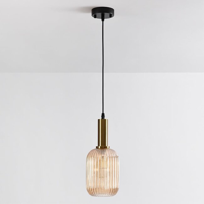 1 światło lampa wisząca Sita - podłużne szkło