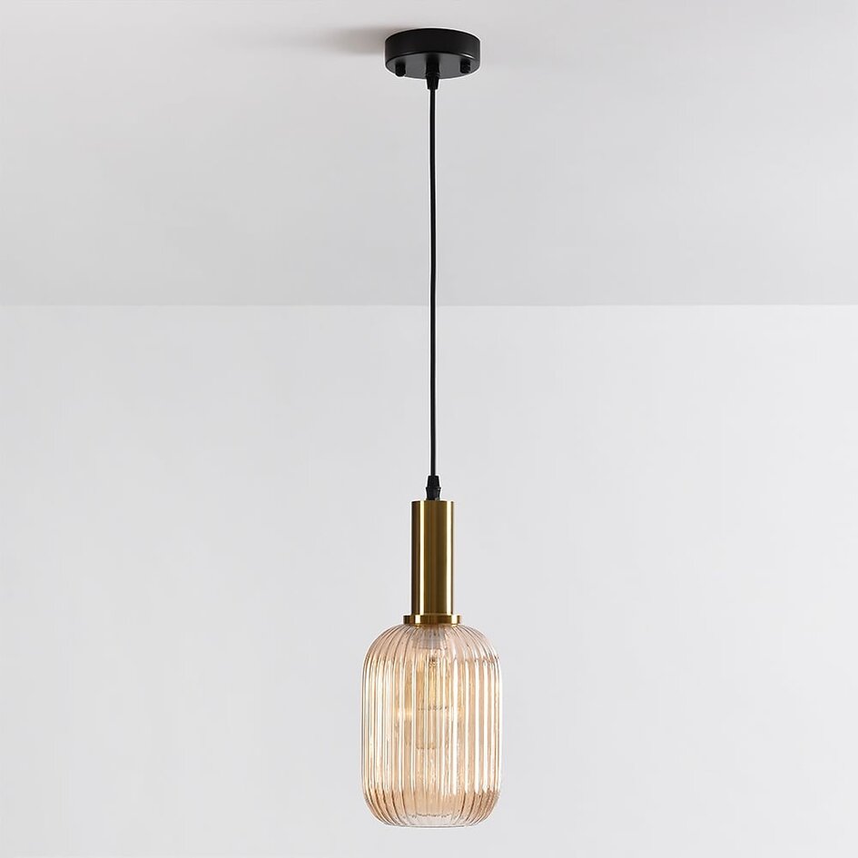1 światło lampa wisząca Sita - podłużne szkło