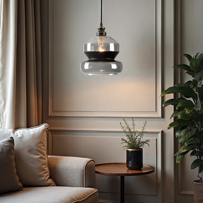 1-światło lampa wisząca Sofie - szerokie szkło