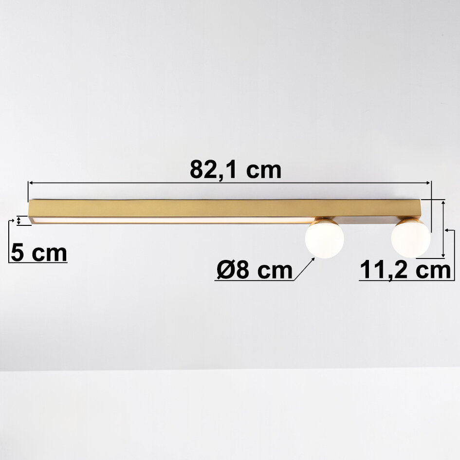 Lampa sufitowa Paros z wbudowanym źródłem LED – złocista