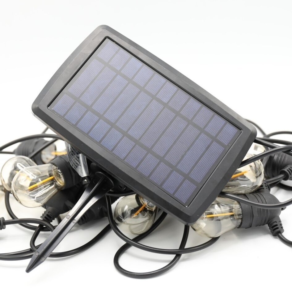 Solarne girlandy świetlne 10 metrów z 10 lub 15 żarówkami, panel słoneczny 3W