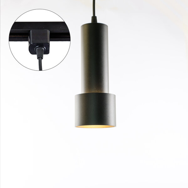 1-fazowa szynowa lampa wisząca tubowa Jim - czarna