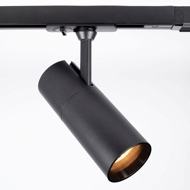 Nowoczesny 1-fazowy system szynowy 1,5 metra z reflektorami Liam – czarne